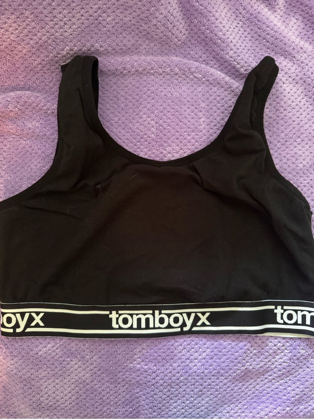 TomboyX Black Wireless Logo Band Bralette